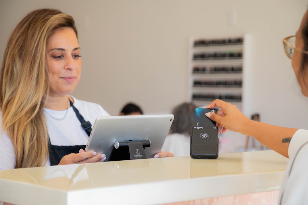 Customer service representative helping a client