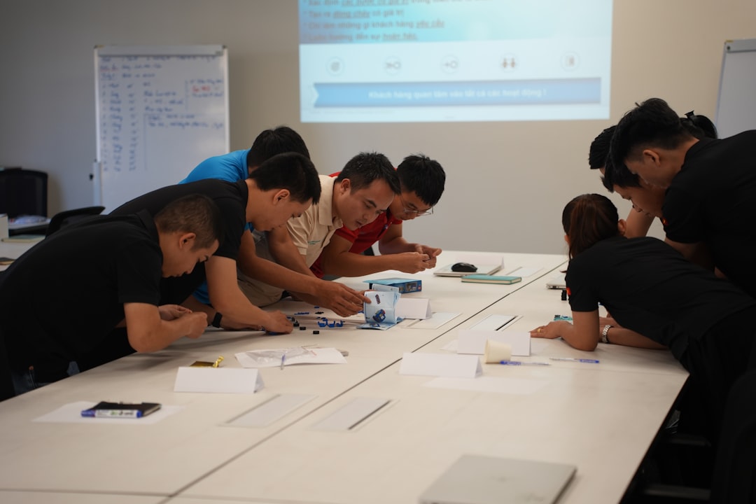 Business team engaged in repetitive paperwork