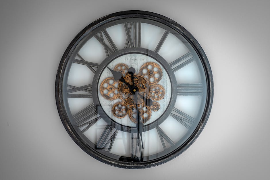Clock with gears representing time management